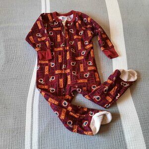 NFL Washington REDSKINS Baby Fleece Footies Pajama - Burgundy, Size 18 month old
